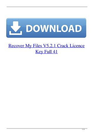 Recover My File V5.2.1 Activation Code Crack Free Download